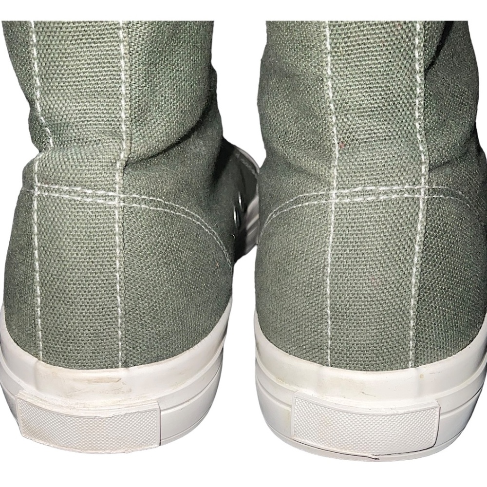 Khaki Green Canvas Lace up High-top Trainer Sneakers Sz US 7.5 EUR 40 Me… - Picture 10 of 10